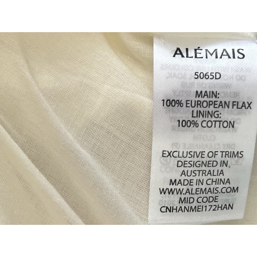 NWT ALEMAIS Sea Sleeveless Linen Mini Dress Square Tie Back Size US 2 Vacation - Picture 14 of 14